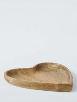 John Lewis Heart Bowl, 25.5cm, FSC-Certified (Mango Wood), Natural, Natural