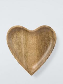 John Lewis Heart Bowl, 25.5cm, FSC-Certified (Mango Wood), Natural - view 2, Natural