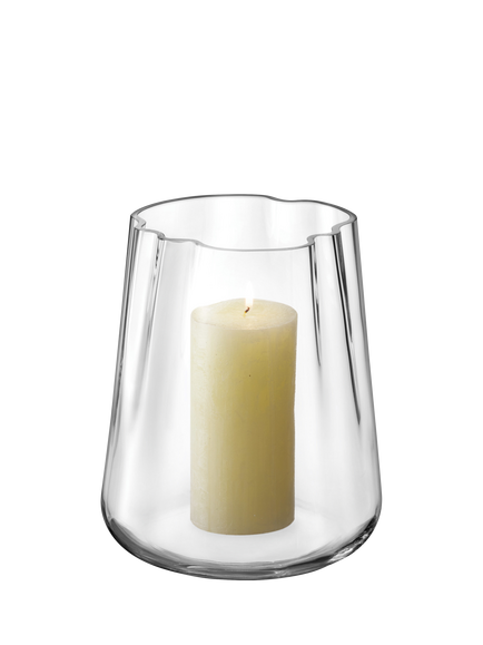 LSA International Lagoon Glass Vase/Lantern, H24cm, Clear - view 2, Clear