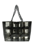 Pre-loved CHANEL Vintage 2003 Vinyl Windows Line Tote Bag, Black