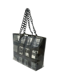 Pre-loved CHANEL Vintage 2003 Vinyl Windows Line Tote Bag, Black