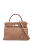 Pre-loved Hermès Kelly Vintage 2003 32 Retourne Taurillon Clemence Tabac Leather Grab Bag, Brown