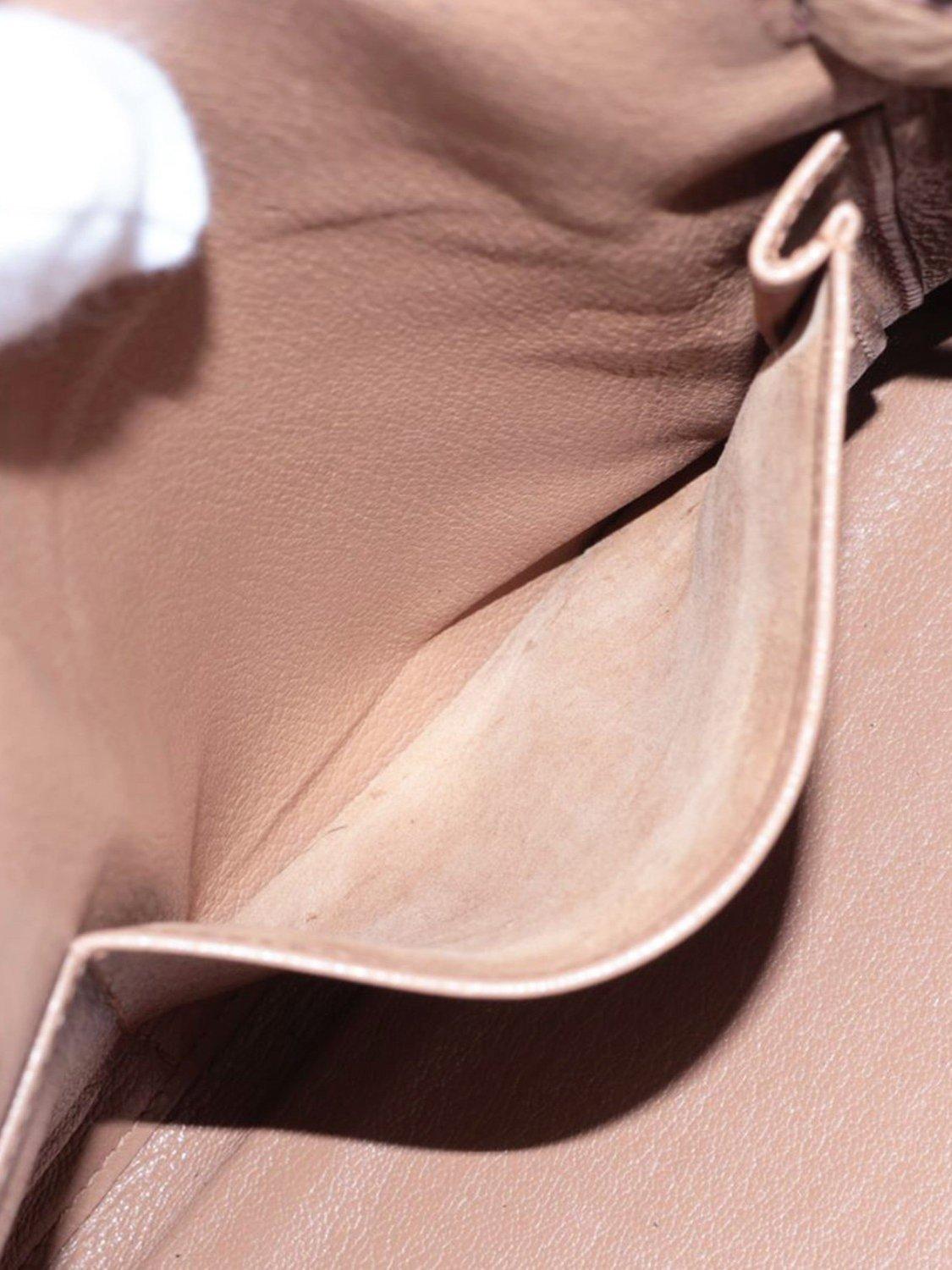 Product image 6 of 10, which shows Pre-loved Hermès Kelly Vintage 2003 32 Retourne Taurillon Clemence Tabac Leather Grab Bag, Brown