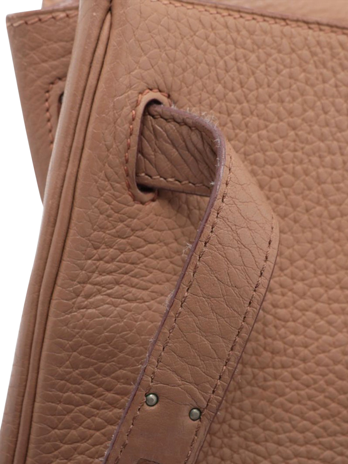Product image 9 of 10, which shows Pre-loved Hermès Kelly Vintage 2003 32 Retourne Taurillon Clemence Tabac Leather Grab Bag, Brown