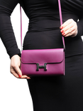 Pre-loved Hermès Constance 2021 To Go Leather Wallet, Purple