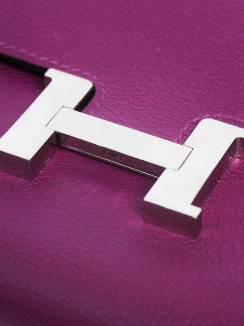 Product image 6 of 6, which shows Pre-loved Hermès Constance 2021 To Go Leather Wallet, Purple
