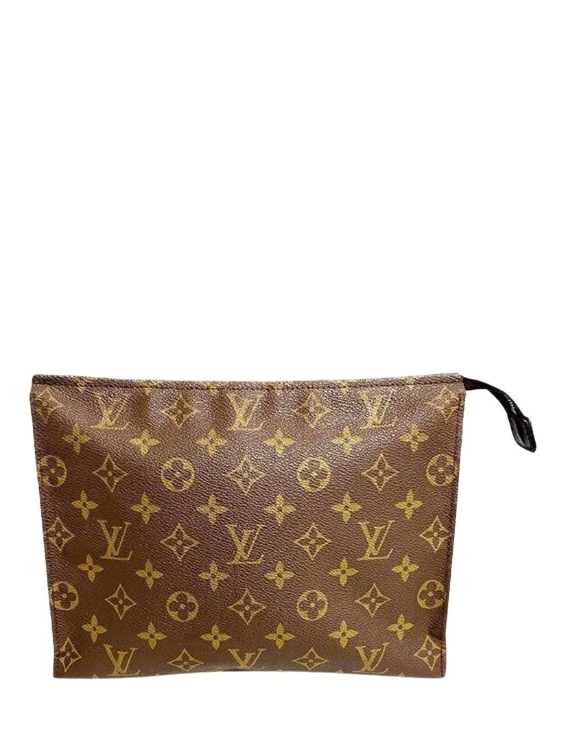 Pre-loved Louis Vuitton Monogram Pochette Toiletry Clutch Bag, Brown