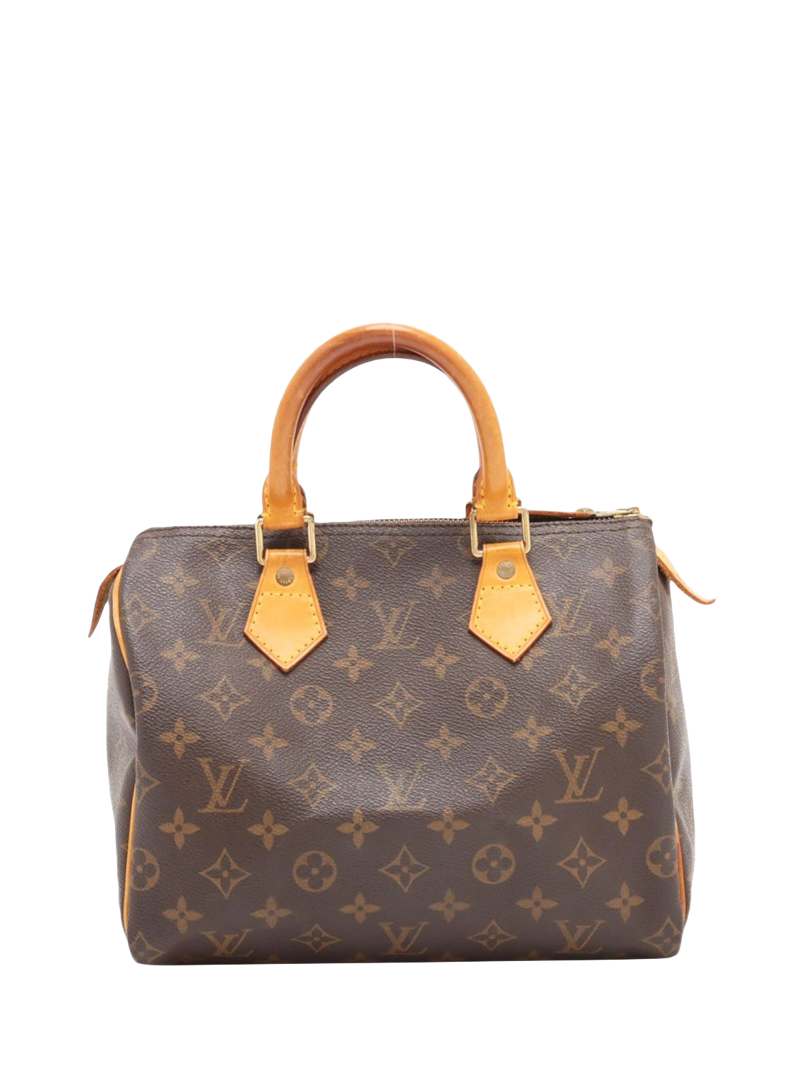 Product image 2 of 10, which shows Pre-loved Louis Vuitton Vintage 2002 Monogram Speedy 25 Top Handle Shoulder Bag, Brown