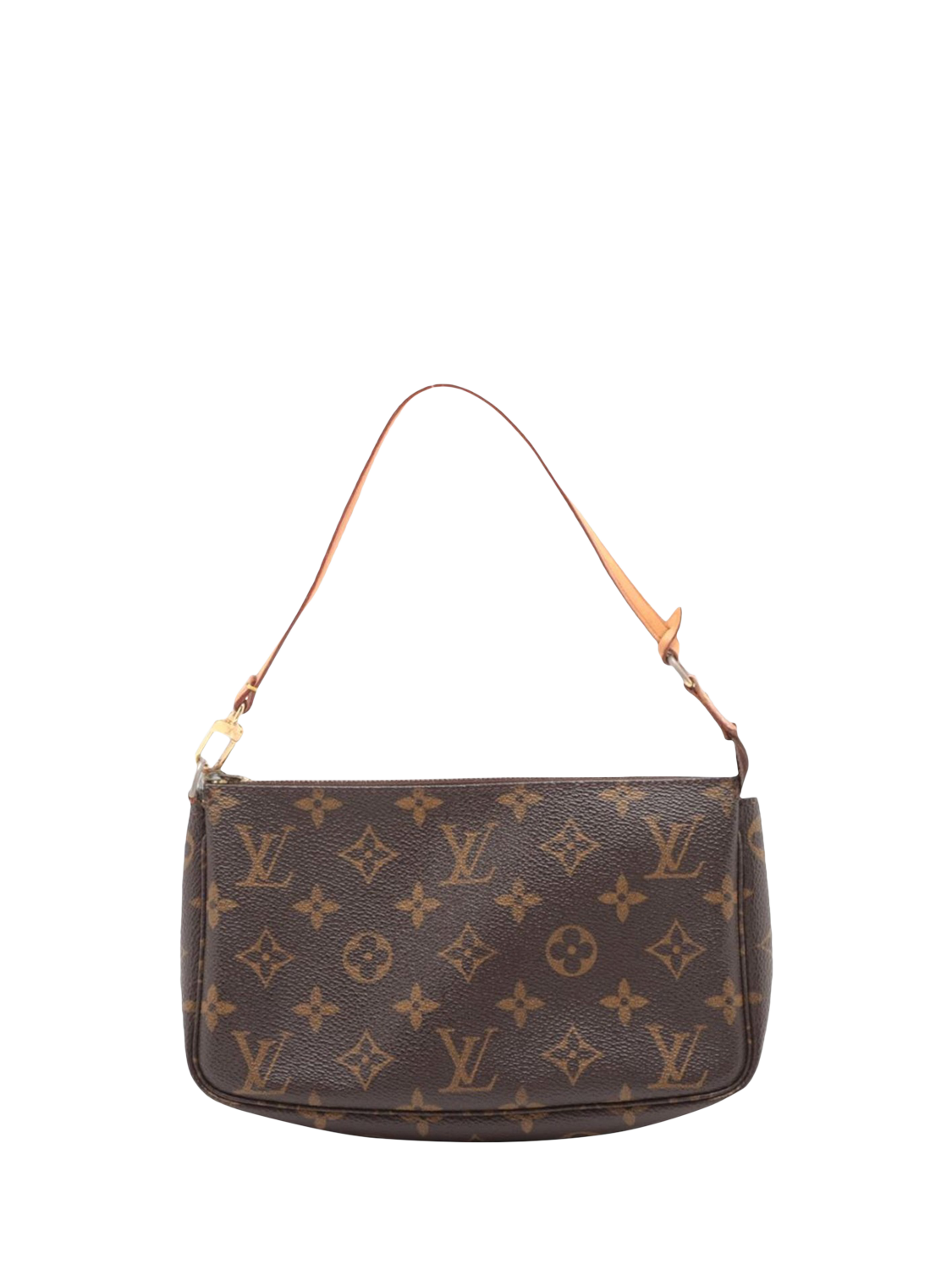Product image 1 of 10, which shows Pre-loved Louis Vuitton Vintage 1999 Monogram Pochette Grab Bag, Brown