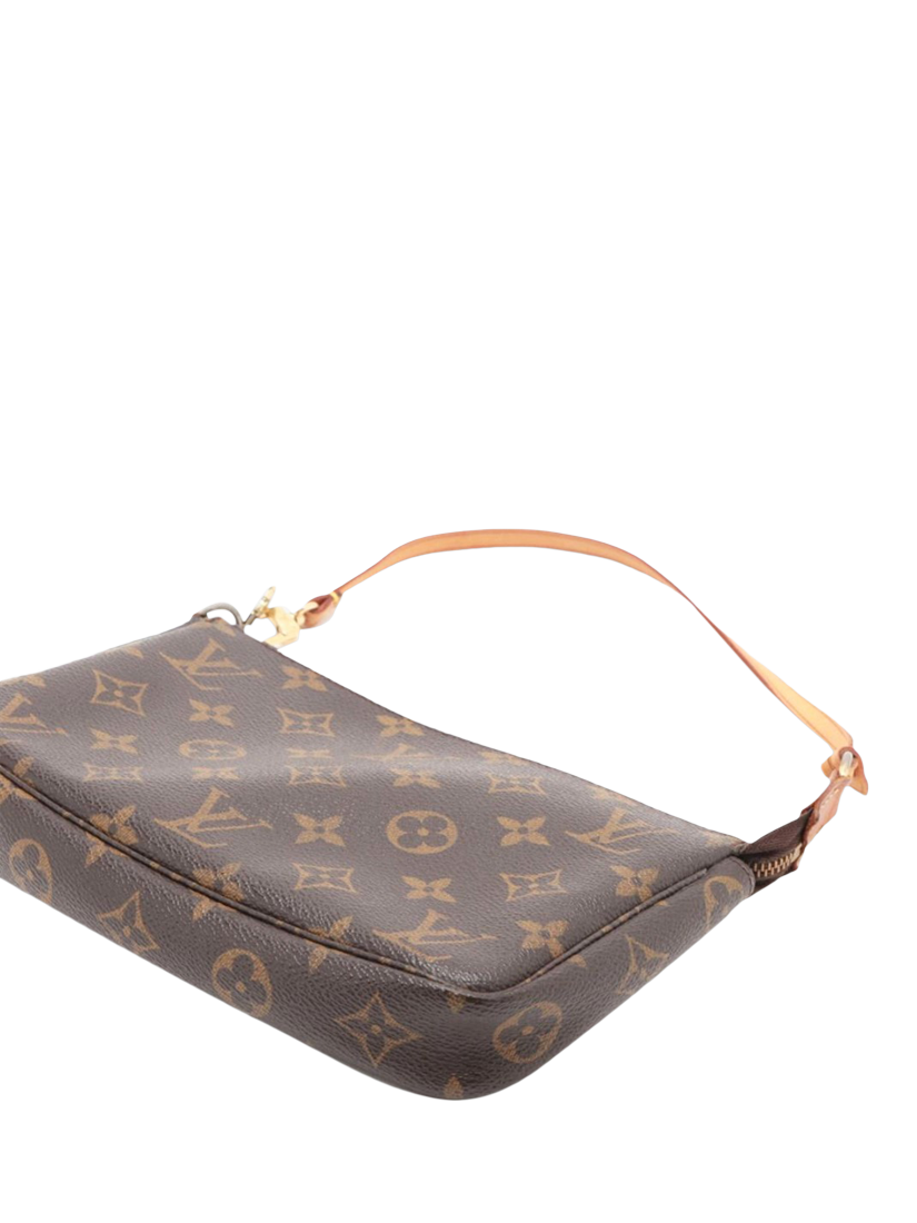 Product image 3 of 10, which shows Pre-loved Louis Vuitton Vintage 1999 Monogram Pochette Grab Bag, Brown