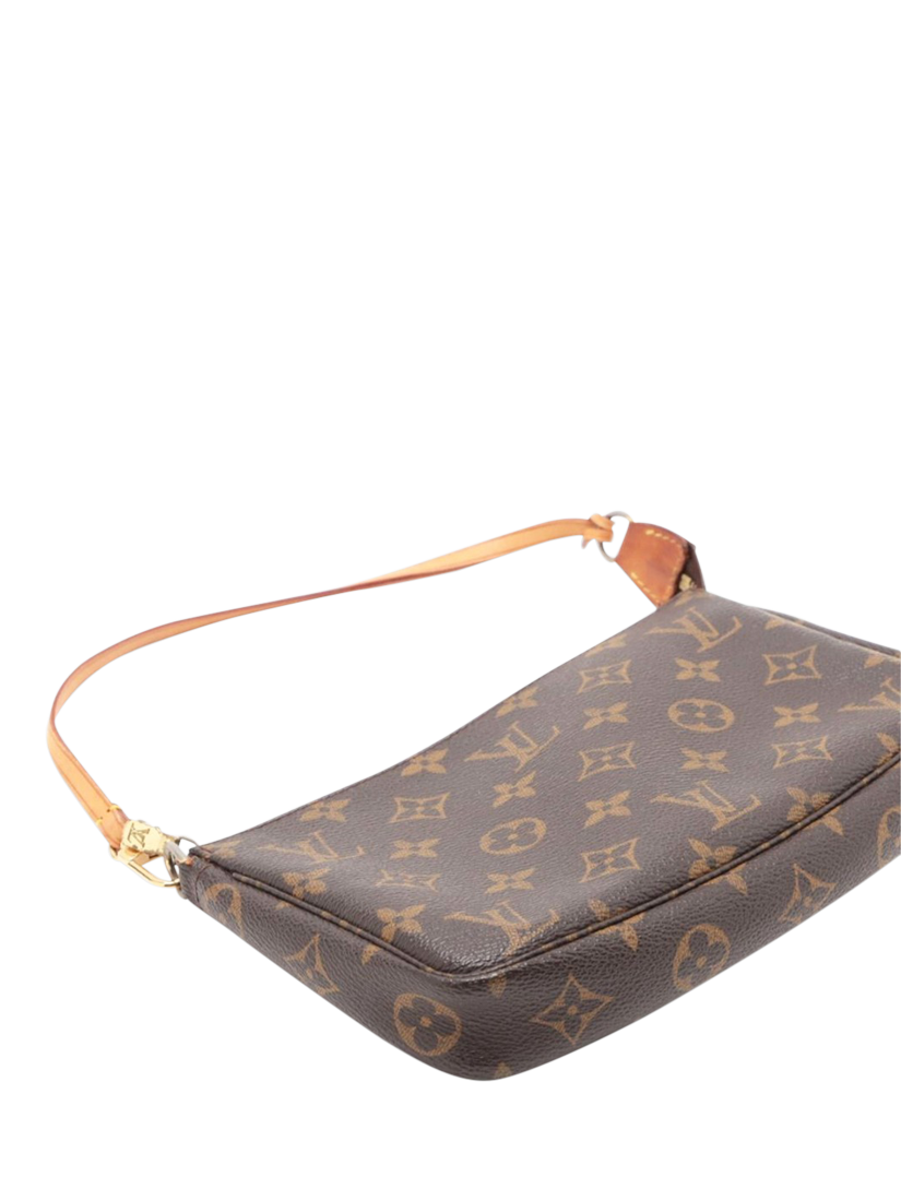 Product image 4 of 10, which shows Pre-loved Louis Vuitton Vintage 1999 Monogram Pochette Grab Bag, Brown