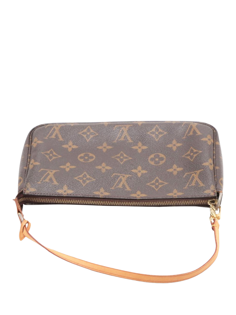 Product image 5 of 10, which shows Pre-loved Louis Vuitton Vintage 1999 Monogram Pochette Grab Bag, Brown