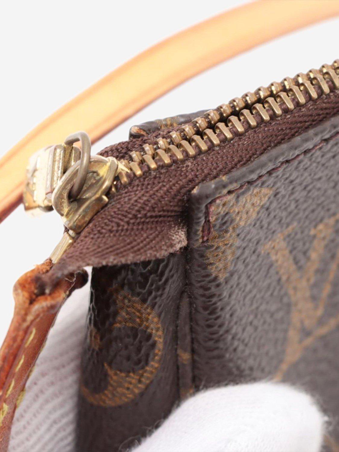 Product image 9 of 10, which shows Pre-loved Louis Vuitton Vintage 1999 Monogram Pochette Grab Bag, Brown