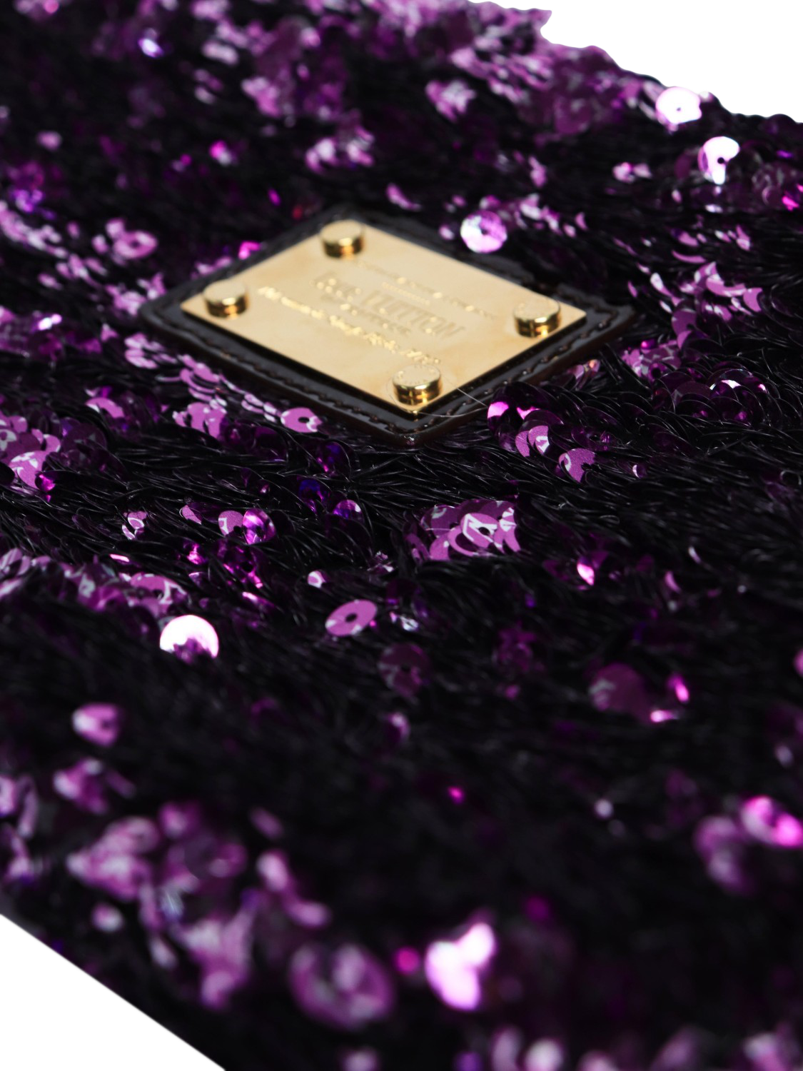 Product image 5 of 9, which shows Pre-loved Louis Vuitton Violette Rococo Pochette Monogrammed Sequin Clutch Bag, Purple