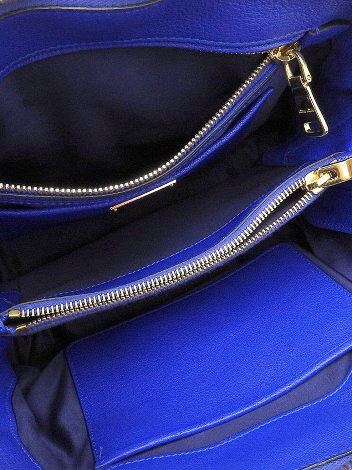Product image 3 of 8, which shows Pre-loved Miu Miu Madras 2-Way Leather Bag, Blue