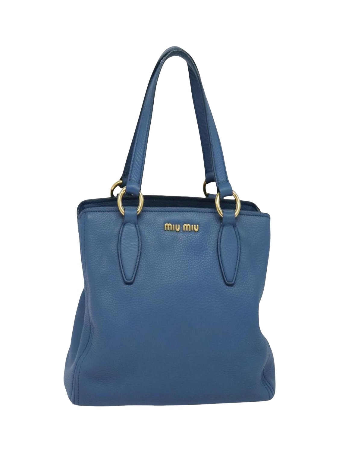 Product image 2 of 10, which shows Pre-loved Miu Miu 2-Way Leather Shoulder Bag, Blue
