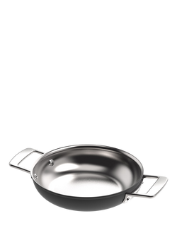 DEMEYERE Black 5-Layer Uncoated Stainless Steel Outdoor Frying Pan, Black