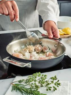 DEMEYERE Black 5-Layer Uncoated Stainless Steel Outdoor Frying Pan - view 2, Black