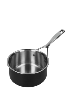DEMEYERE Black 5-Layer Uncoated Stainless Steel Outdoor Saucepan, 16cm, Black