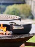 DEMEYERE Black 5-Layer Uncoated Stainless Steel Outdoor Saute Pan & Lid, 20cm