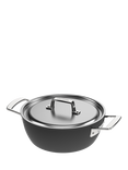 DEMEYERE Black 5-Layer Uncoated Stainless Steel Outdoor Serving Pan & Lid, 24cm
