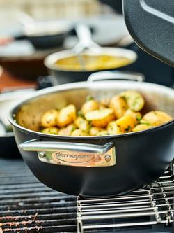 DEMEYERE Black 5-Layer Uncoated Stainless Steel Outdoor Serving Pan & Lid, 24cm - view 2, Black