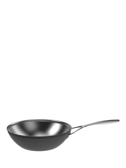 DEMEYERE Black 5-Layer Uncoated Stainless Steel Outdoor Wok, 30cm, Black