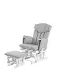 Kub Chatsworth Glider Nursing Chair and Footstool, Grey Chevron / White