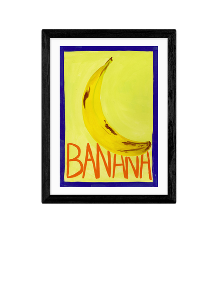 EAST END PRINTS Susie Miller 'Banana' Framed Print, 43.4 x 33.4cm, Black Frame