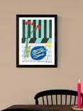 EAST END PRINTS Lucy Muss 'Striped Sardines' Framed Print, 43.4 x 33.4cm, Black Frame