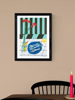 EAST END PRINTS Lucy Muss 'Striped Sardines' Framed Print, 43.4 x 33.4cm, Black Frame - view 2, Black Frame