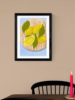 EAST END PRINTS Susie Miller 'When Life Gives You Leafy Lemons' Framed Print, 43.4 x 33.4cm, Black Frame - view 2, Black Frame