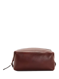 John Lewis Made in Italy Leather Washbag, Brown