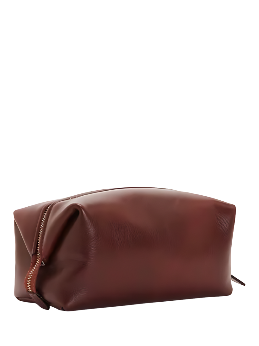Product image 2 of 4, which shows John Lewis Made in Italy Leather Washbag, Brown