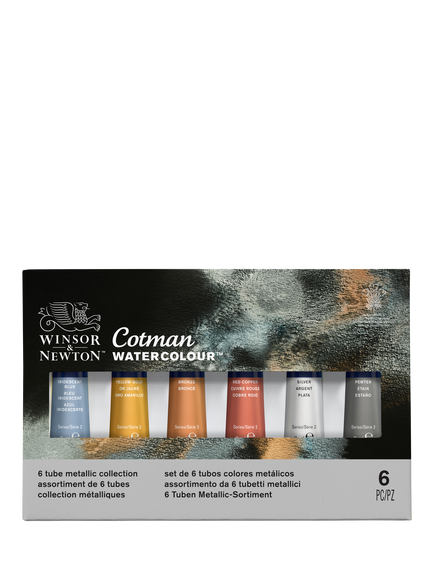 Winsor & Newton Cotman Metallic Paints, Set of 6, Multi