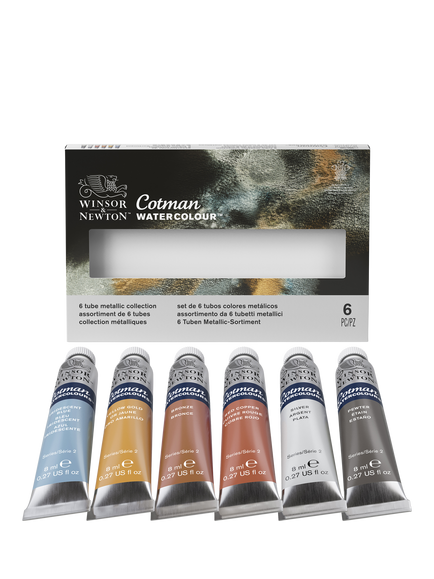 Winsor & Newton Cotman Metallic Paints, Set of 6 - view 2, Multi