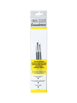 Winsor & Newton Foundation Synthetic Paint Brush Set of 3, Multi