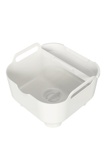 ReBorn Recycled Plastic Washing Up Bowl PRO with Drainer, Light Stone, Light Stone