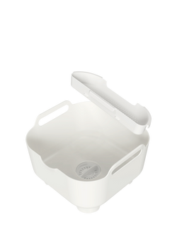 ReBorn Recycled Plastic Washing Up Bowl with Drainer, Light Stone - view 2, Light Stone