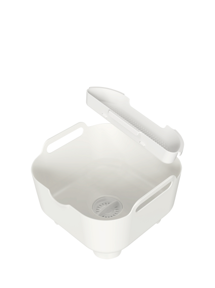 ReBorn Recycled Plastic Washing Up Bowl PRO with Drainer, Light Stone - view 2, Light Stone
