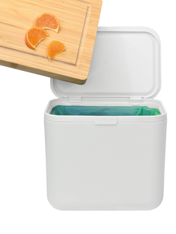 ReBorn Recycled Plastic Food Waste Caddy, Light Stone, 5L - view 2, Light Stone