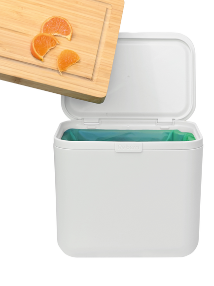 ReBorn Recycled Plastic Food Waste Caddy, Light Stone, 5L - view 2, Light Stone