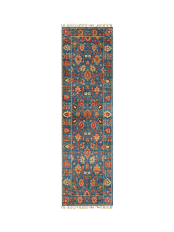 Gooch Oriental Sultani Runner Rug, Blue, L248 x W75 cm, Blue