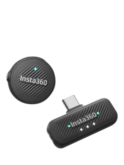 Insta360 Mic Air (1 TX + 1 RX) Transmitter & Receiver Bundle, Black, Black