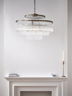 John Lewis Athenea Wide Chandelier Ceiling Light, Antique Brass - view 2, Natural Brass