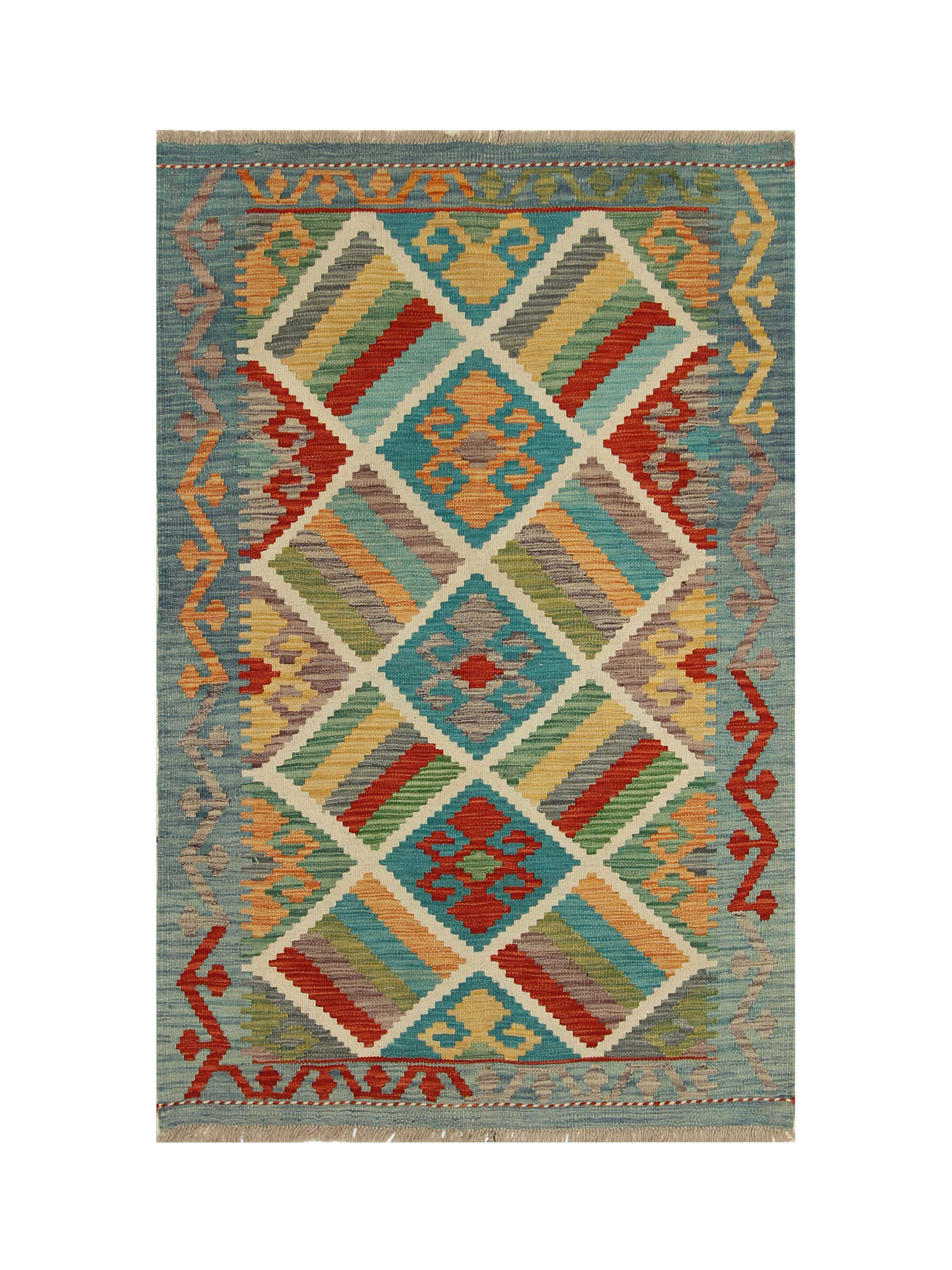 Gooch Oriental Kelim Pure Wool Rug, Multi, L163 x W106 cm