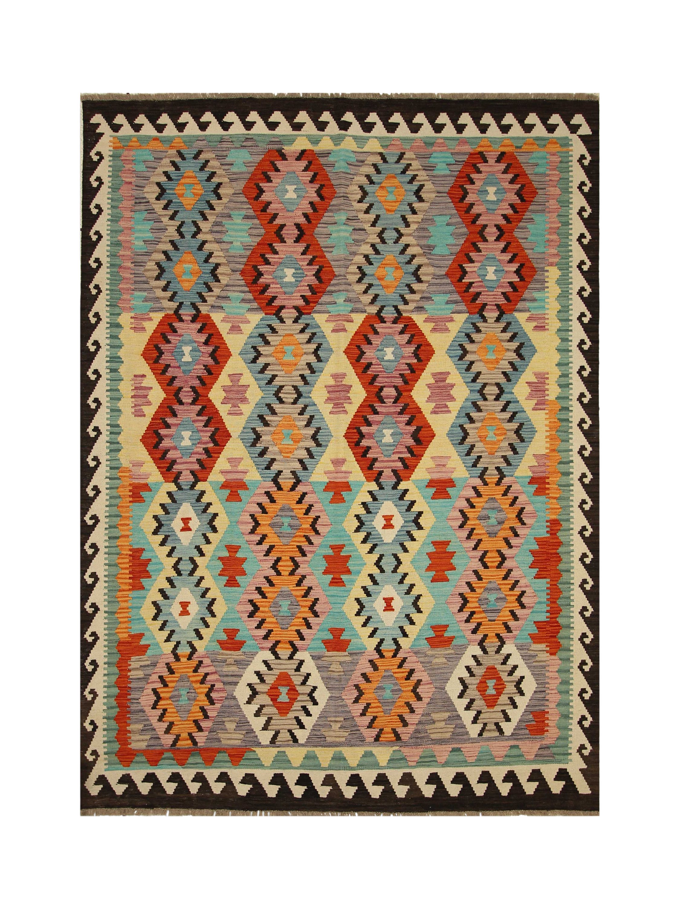 Gooch Oriental Kelim Pure Wool Rug, Multi, L246 x W182 cm