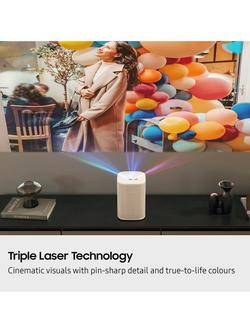 Samsung The Premiere 5 LPF5D HDR Full HD Smart Ultra Short Throw Triple Laser Projector with Touch Interaction, 100 inch, 560 Lumens, White - view 2, White