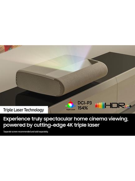 Samsung The Premiere LPU9D HDR 4K Ultra HD Smart Ultra Short Throw Triple Laser Projector, 130 inch, 3450 Lumens, White - view 2, White