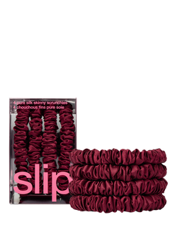 Slip® Pure Silk Skinny Scrunchies - view 2, Maroon